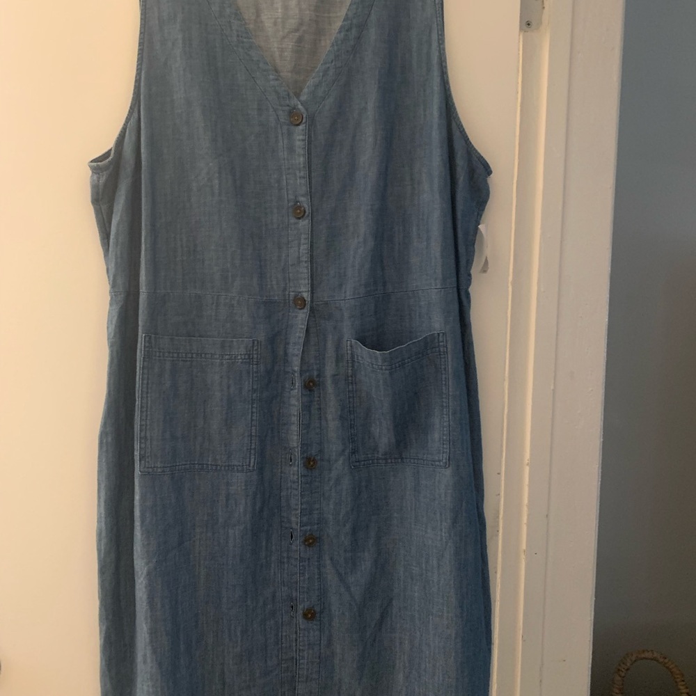Old Navy Light Blue Denim Midi Dress